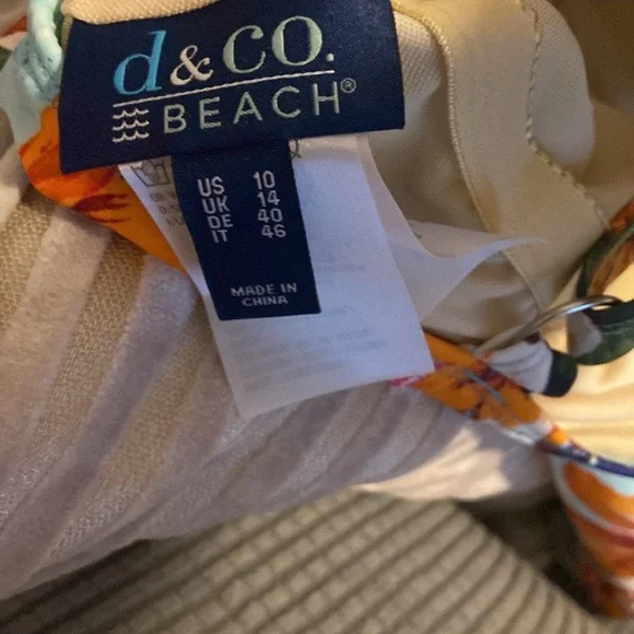 Denim & Co V-Neck Wrap Front Swim Dress Bright Tropical Size 10 New - Picture 8 of 11